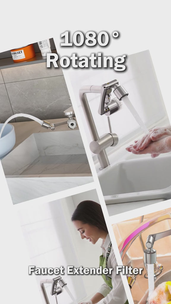 1080° Rotating Faucet Extender with Built-In Water Filter